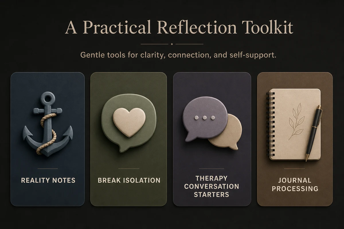 Emotional abuse quotes recovery framework — four ways to use quotes for healing including reality anchoring breaking isolation therapy entry points and future relationship screening displayed as a practical recovery toolkit