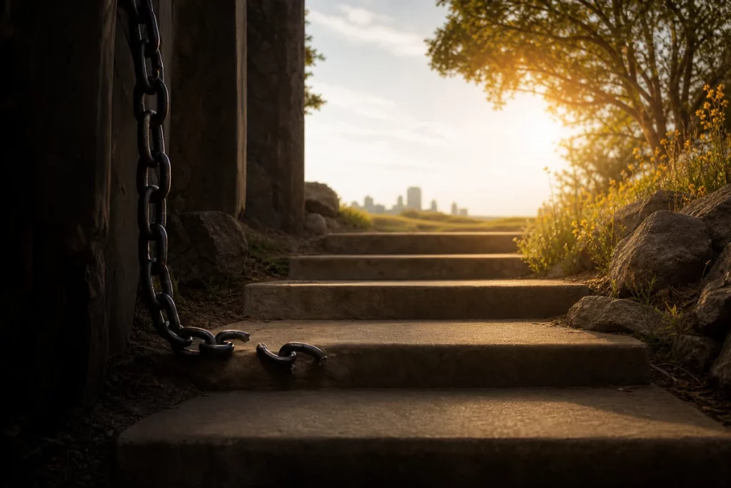 Do I have Stockholm syndrome quiz — the breaking free framework showing individual therapy support system rebuilding no-contact detox reality documentation and future connection screening as five recovery steps
