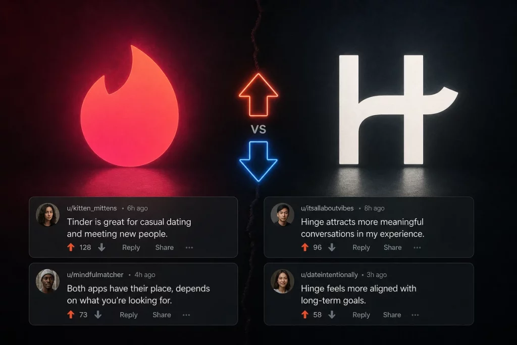 Trust and verification overview for Tinder vs Hinge Reddit: What Users Say (2026)