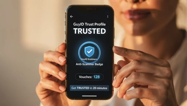 Editorial GuyID hero image showing a quiet trust decision before the date.