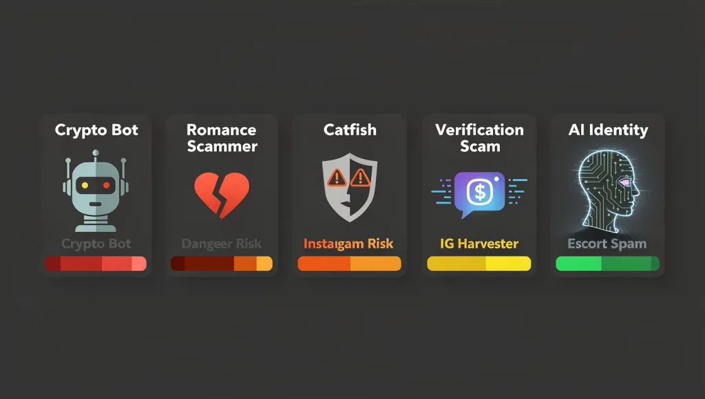 Illustration from Fake Profiles on Tinder: 7 Types, How to Spot Them & Stay Safe (2026).