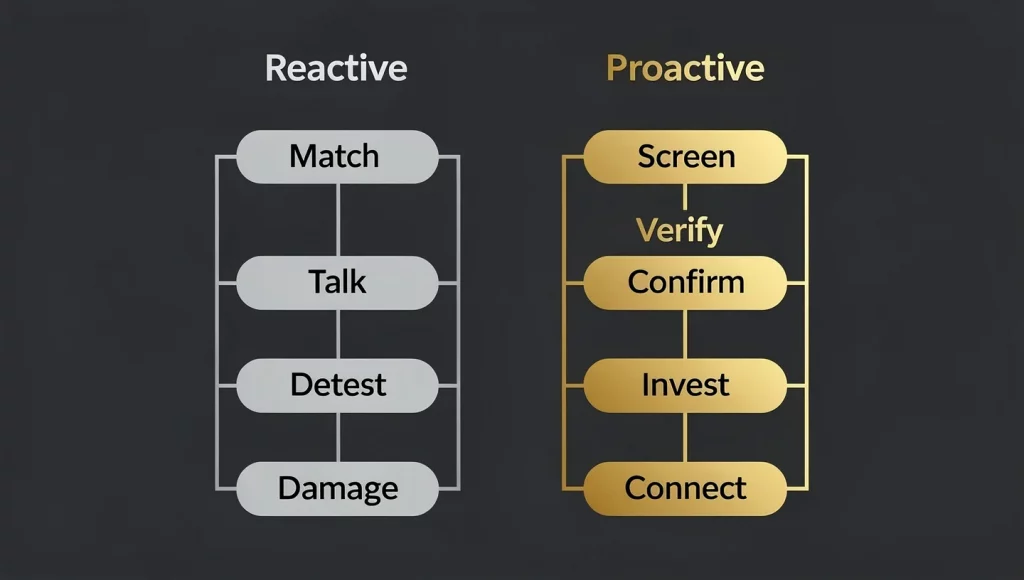Illustration from Proactive Dating Safety: Why Verify-First Wins (2026).