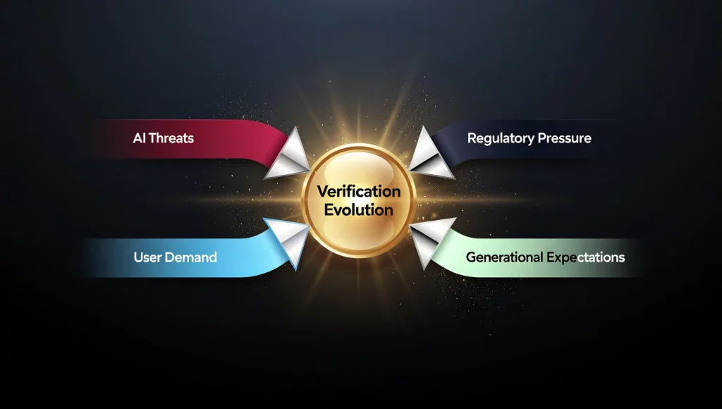 Illustration from The Future of Dating Verification: Beyond Badges to AI-Proof Trust (2026).