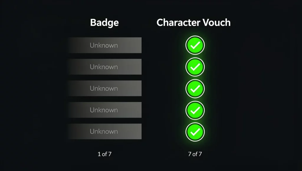 Illustration from Why Character References Matter in Online Dating: The Missing Trust Layer (2026).