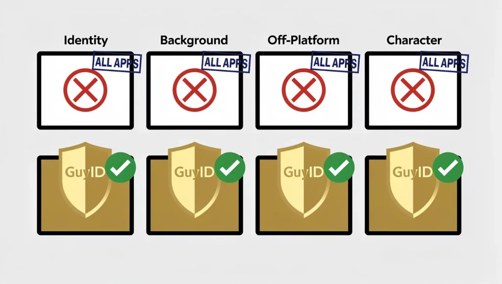 Illustration from Dating App Safety Features Compared: Every Platform Side by Side (2026).